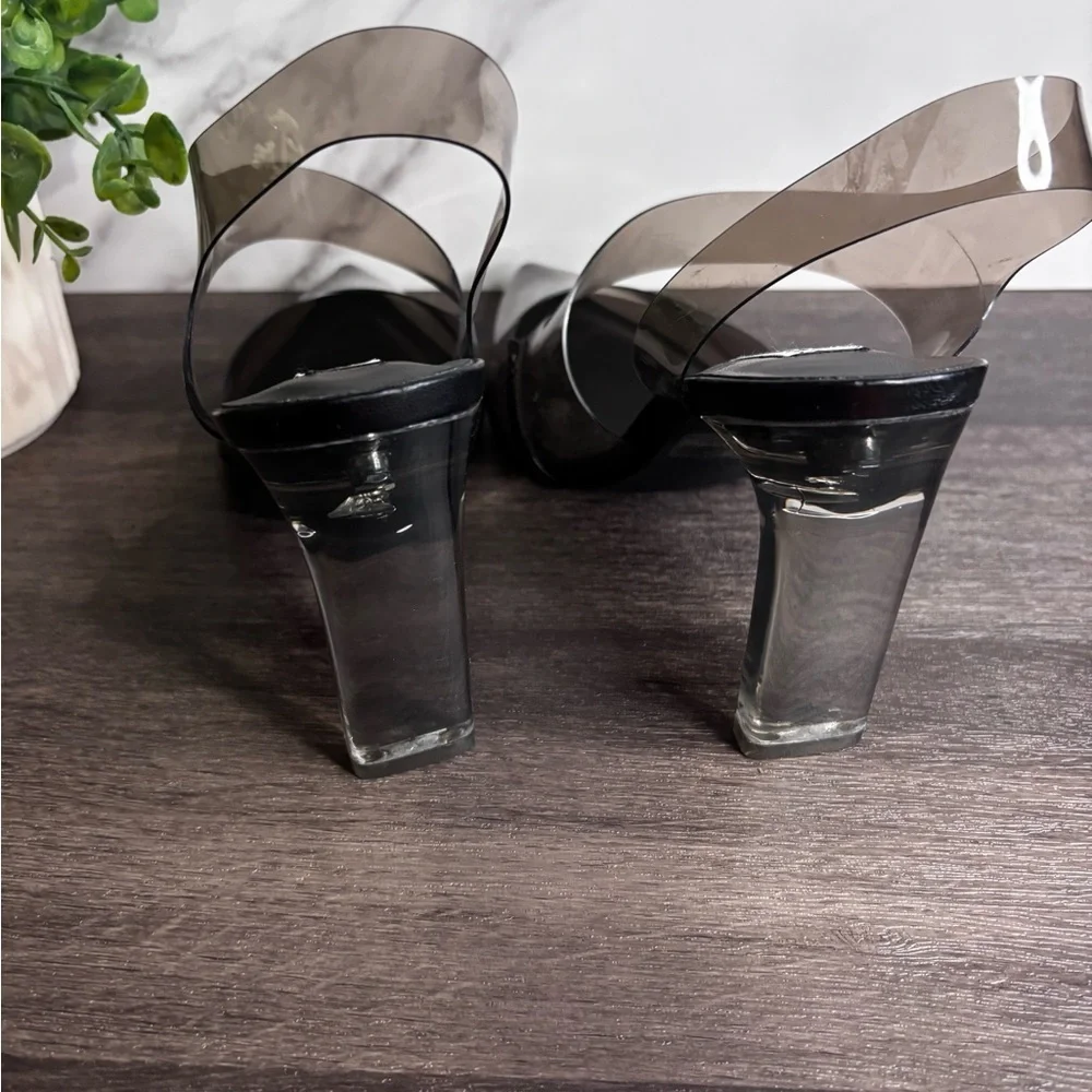 Steve Madden Black and Clear Heels